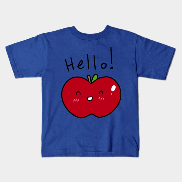 Hello! Apple Kids T-Shirt by saradaboru